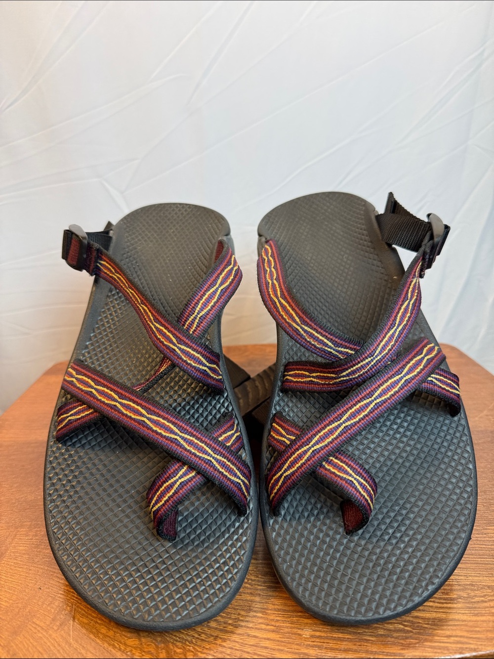Chaco Men’s Black Original Sole Sandals with Multicolor Straps